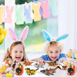 12PCS Easter Dinosaur Pull Back Cars in Dino Eggs - PopFun