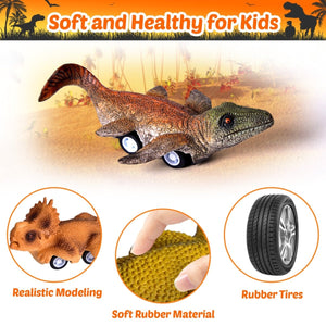 12PCS Easter Dinosaur Pull Back Cars in Dino Eggs - PopFun