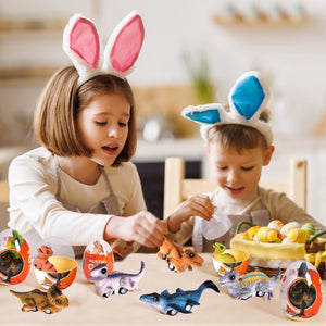12PCS Easter Dinosaur Pull Back Cars in Dino Eggs - PopFun