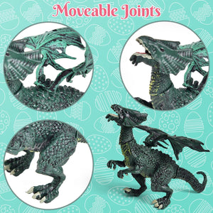 12PCS Easter Eggs Pre-Filled with Mini Dragon Action Figures - PopFun