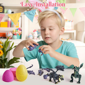 12PCS Easter Eggs Pre-Filled with Mini Dragon Action Figures - PopFun
