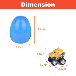 12PCS Easter Eggs Pre-Filled with Pull Back Mini Animal Cars Vehicle Toys - PopFun