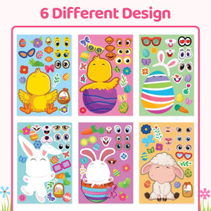 36PCS Easter-Themed Make A Face Stickers - PopFun