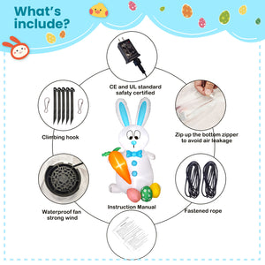 Inflatable Easter Bunny & Eggs 5.9ft