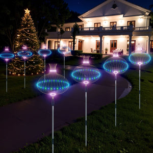 4PCS Solar - Powered Firework Lights with 120 LED Lights & 8 Modes for Garden Lawn Yard Outdoor Light Decorations - PopFun