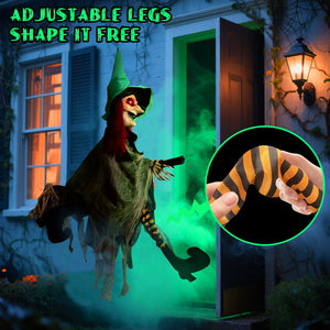 Halloween LED Witch on Broomstick