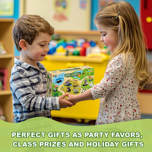 UN LITTLE TOYS Party Favor for Kids, Mini Animals Building Blocks Sets Goodie Bags Stuffers for Kid, Small Toy Prizes, 12Pack Birthday Party Favor Easter Egg Fillers