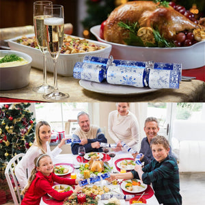 12 Pack Blue & White Christmas Party Favors with Party Hat - PopFun