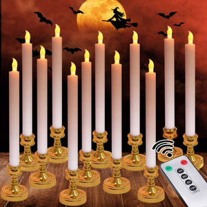 12 Packs Flameless Halloween Candles with Holders - PopFun