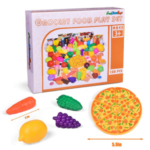128 Pcs Kids Kitchen Play Food Set - PopFun