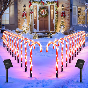 24PCS Solar Candy Cane LED Lights - PopFun