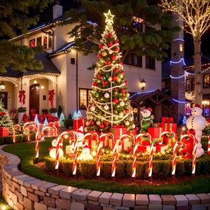 24PCS Solar Candy Cane LED Lights - PopFun