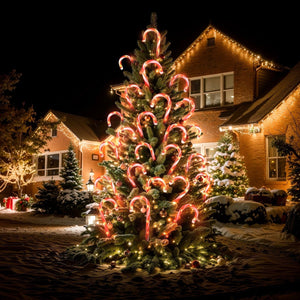 24PCS Solar Candy Cane LED Lights - PopFun
