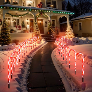24PCS Solar Candy Cane LED Lights - PopFun