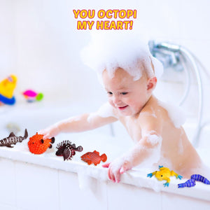 24PCs Valentine's Color-Changing Sea Animal Toys with Cards - PopFun