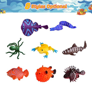 24PCs Valentine's Color-Changing Sea Animal Toys with Cards - PopFun