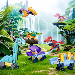 24PCS Valentine's Day Dinosaur Building Blocks with Heart-Shaped Boxes - PopFun