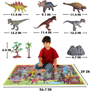 26 PCS Dinosaurs Toys with Large Activity Play Mat - PopFun