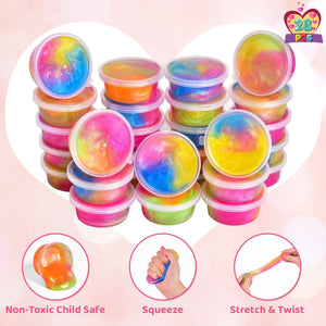 28PCs Valentine's Day Tri-Color Galaxy Slime & Card Set - PopFun