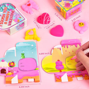 28PCs Valentine’s Mochi Squishy Soft Toys with Heart Gift Box - PopFun