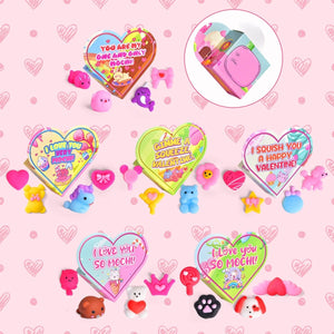 28PCs Valentine’s Mochi Squishy Soft Toys with Heart Gift Box - PopFun