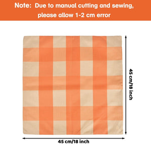 2pcs Orange Plaid Pillows Covers for Halloween - PopFun