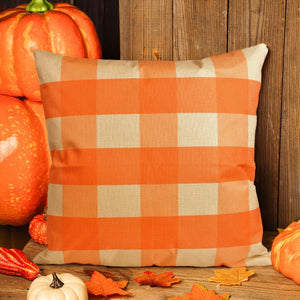 2pcs Orange Plaid Pillows Covers for Halloween - PopFun