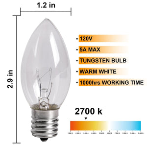 30.75FT Warm White Christmas C9 Pathway Marker String Lights - PopFun