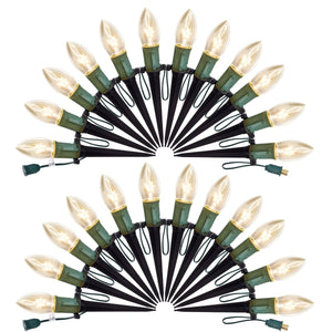 30.75FT Warm White Christmas C9 Pathway Marker String Lights - PopFun