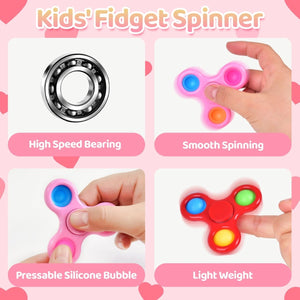 32PCs Valentine Fidget Spinner Stress Relief Toys with Valentine Cards - PopFun