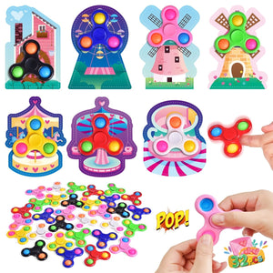 32PCs Valentine Fidget Spinner Stress Relief Toys with Valentine Cards - PopFun