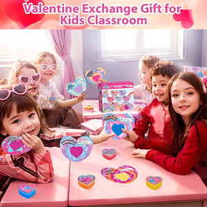 32PCS Valentine Glowing Slimes with Greeting Cards - PopFun