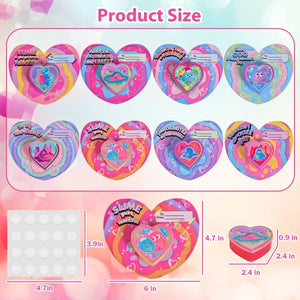 32PCS Valentine Glowing Slimes with Greeting Cards - PopFun