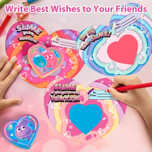 32PCS Valentine Glowing Slimes with Greeting Cards - PopFun