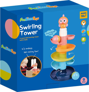 5-Tier Ball Drop Tower for Toddlers - PopFun