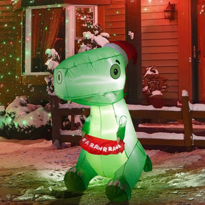 6' Ft Christmas Dinosaur Holiday Inflatable | PopFun