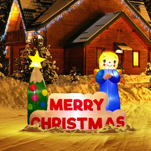 6' Ft Long Good Tidings Holiday Inflatable | PopFun