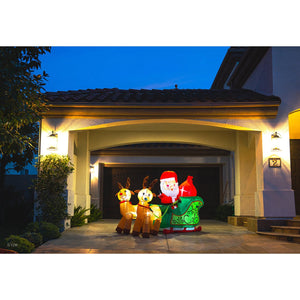 7' Ft Long Santa's Sleigh Holiday Inflatable - PopFun