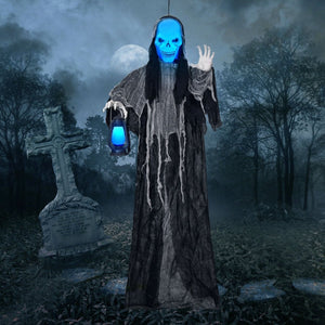 72" Hanging Interactive Reaper with LED and Sound Effects - PopFun