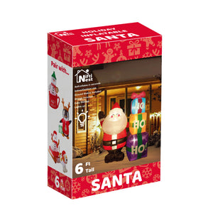 Stacked Santa Inflatable Holiday Décor 6ft