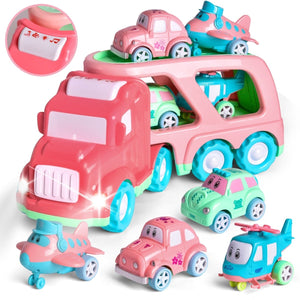 Cartoon Vehicles with Carrier Truck - PopFun