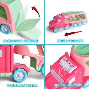 Cartoon Vehicles with Carrier Truck - PopFun
