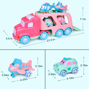 Cartoon Vehicles with Carrier Truck - PopFun