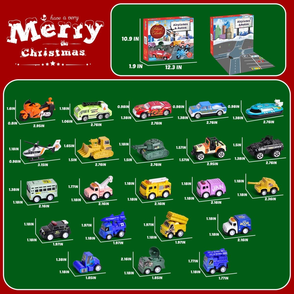 Christmas Countdown Advent Calendar with Cars - PopFun