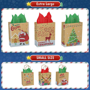 Christmas Kraft Paper Bags - PopFun