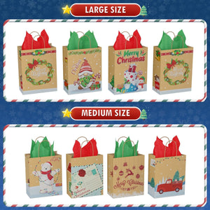 Christmas Kraft Paper Bags - PopFun