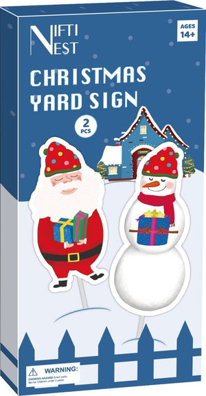 Christmas Santa & Snowman Yard Signs - PopFun
