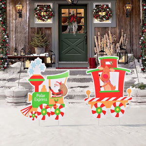 Christmas Train Set Yard Signs - PopFun