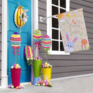 Cute Bunny Easter Garden Flag | PopFun
