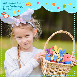 Easter Egg Prefilled With Bunny and Chicken Plush 12 Pcs - PopFun